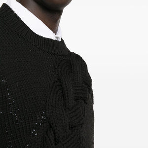 Homme Plus Cable-knit crewneck sweater