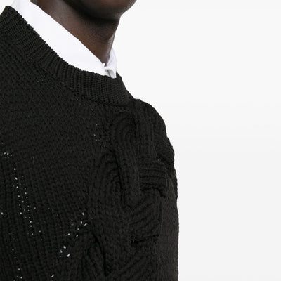 Homme Plus Cable-knit crewneck sweater