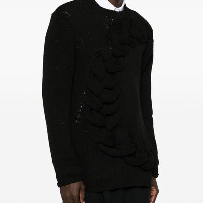 Homme Plus Cable-knit crewneck sweater