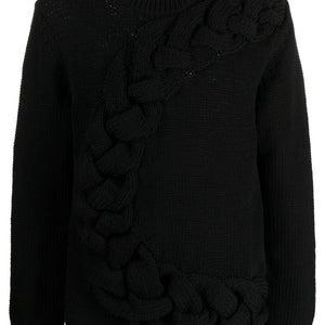 Homme Plus Cable-knit crewneck sweater