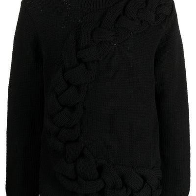 Homme Plus Cable-knit crewneck sweater