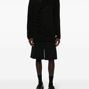 Homme Plus Cable-knit crewneck sweater