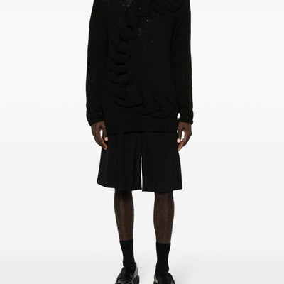 Homme Plus Cable-knit crewneck sweater