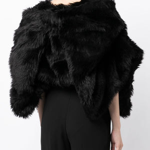 Comme Des Garcons Fur-design cropped blouse