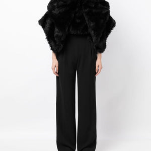 Comme Des Garcons Fur-design cropped blouse