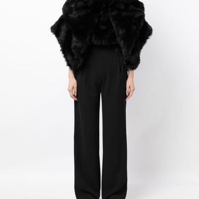 Comme Des Garcons Fur-design cropped blouse
