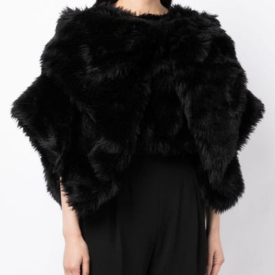 Comme Des Garcons Fur-design cropped blouse