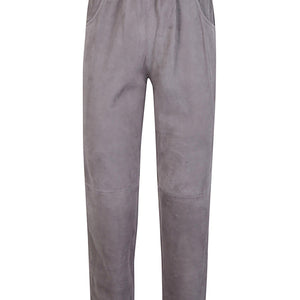 Via Masini 80 Elastic waist suede trousers