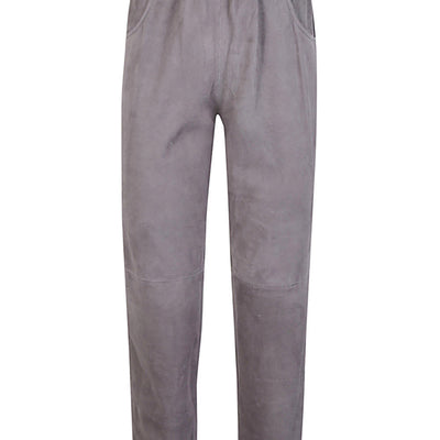 Via Masini 80 Elastic waist suede trousers