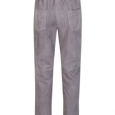 Via Masini 80 Elastic waist suede trousers