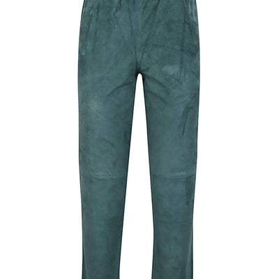 Via Masini 80 Elastic waist suede trousers
