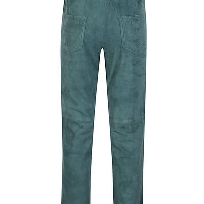 Via Masini 80 Elastic waist suede trousers