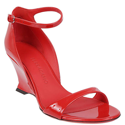 Ferragamo leather wedge sandals with open toe