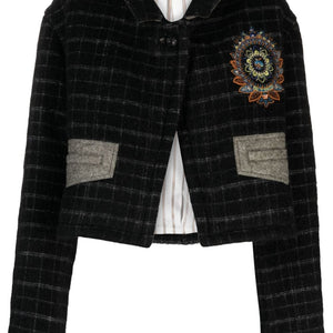 Etro Checked crop jacket