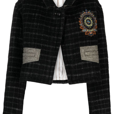 Etro Checked crop jacket