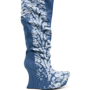 Masha Popova Boots with a worn-in denim effect