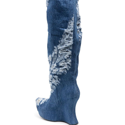 Masha Popova Boots with a worn-in denim effect