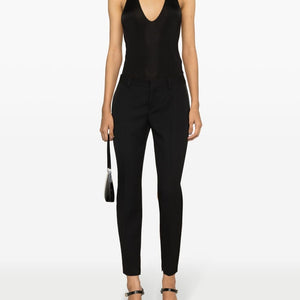 Saint Laurent plunging satin tank top