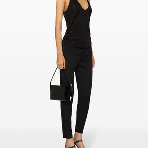 Saint Laurent plunging satin tank top