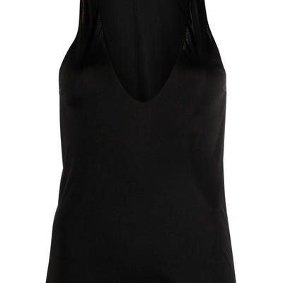 Saint Laurent plunging satin tank top