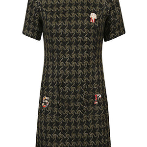 5Progress Houndstooth wool blend short dress