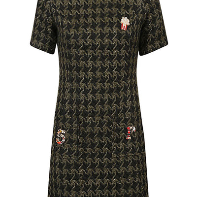 5Progress Houndstooth wool blend short dress