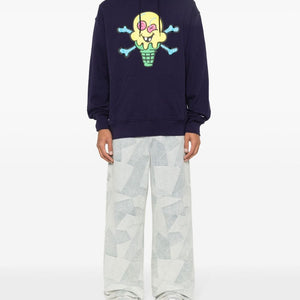 Icecream Cones&Bones printed hoodie