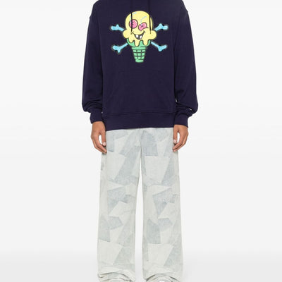Icecream Cones&Bones printed hoodie