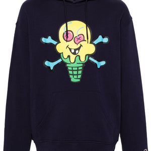 Icecream Cones&Bones printed hoodie