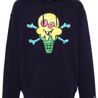 Icecream Cones&Bones printed hoodie