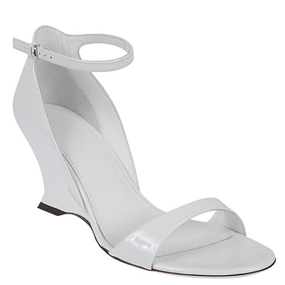 Ferragamo leather adjustable wedge sandals