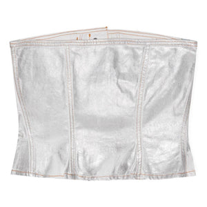 Ganni Silver Foil Denim Corsage