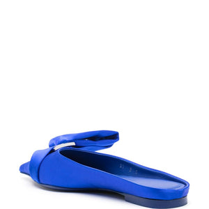 Ferragamo asymmetric-bow Satin Mules