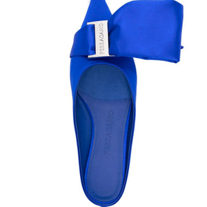 Ferragamo asymmetric-bow Satin Mules
