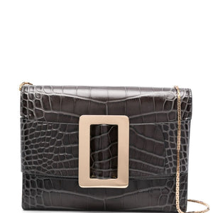Boyy Buckle travel case croco embossed leather clutch bag