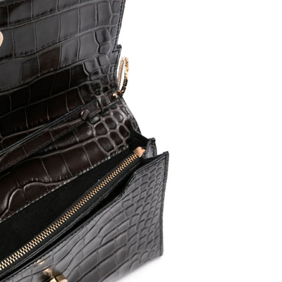 Boyy Buckle travel case croco embossed leather clutch bag