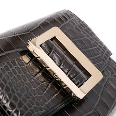 Boyy Buckle travel case croco embossed leather clutch bag