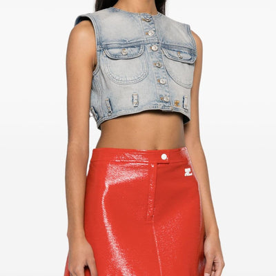 Courreges Pre Denim cropped vest