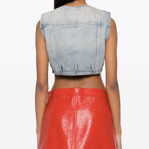 Courreges Pre Denim cropped vest