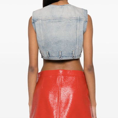 Courreges Pre Denim cropped vest