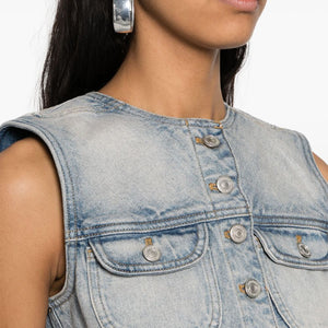 Courreges Pre Denim cropped vest