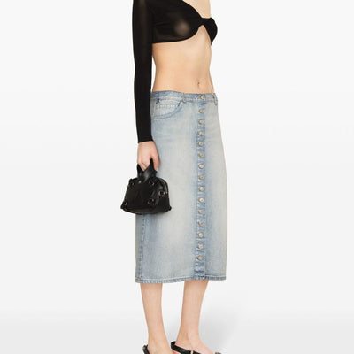 Courreges Pre Denim midi skirt