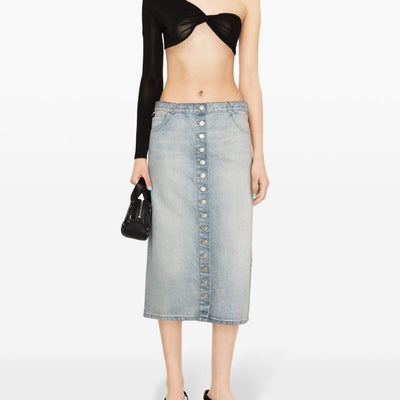 Courreges Pre Denim midi skirt