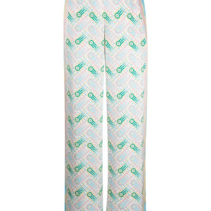 Casablanca Printed silk straight leg trousers