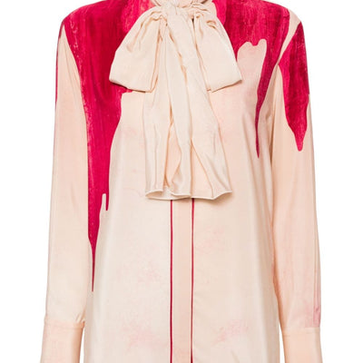 F.R.S . Printed crepe de chine shirt