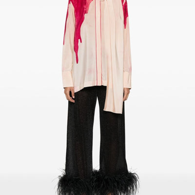 F.R.S . Printed crepe de chine shirt