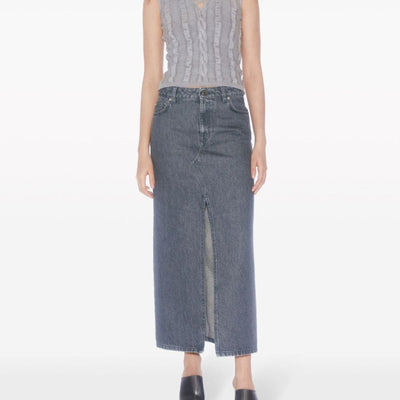 Filippa K Conscious Criteria page Slit denim long skirt