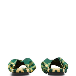 Burberry check pool flat slides
