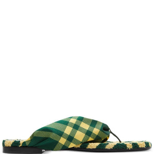 Burberry check pool flat slides
