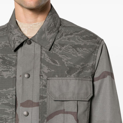 Marine Serre Rispstop classic-collar shirt jacket